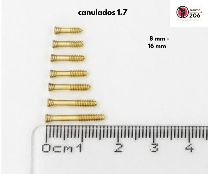 Canulados 1.7 color dorado con regla de medición
