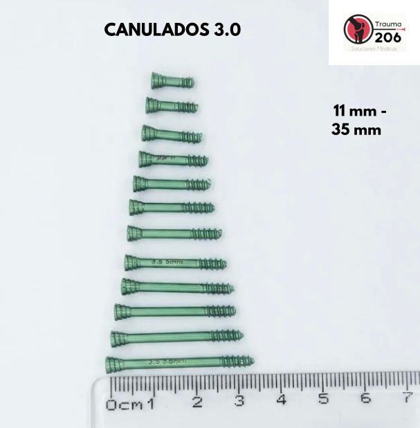 Canulados 3.0 color verde con regla de medición