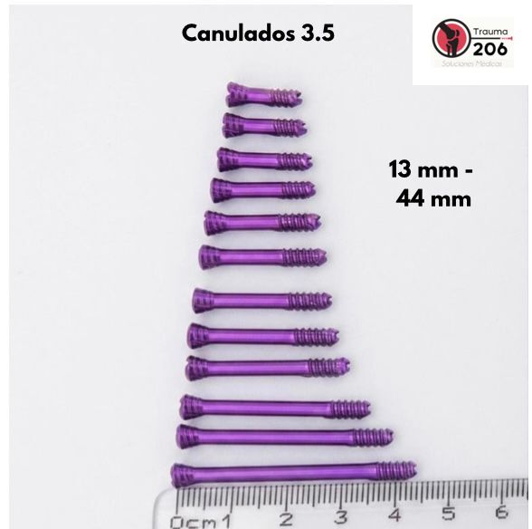 Canulados 3.5 color morado con regla de medición