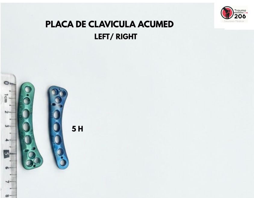 Placa de clavícula Acumed Left Right de cinco orificios