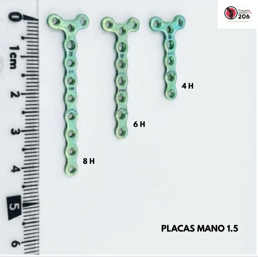 Placas mano 1.5 tipo T en configuraciones de 4H, 6H y 8H
