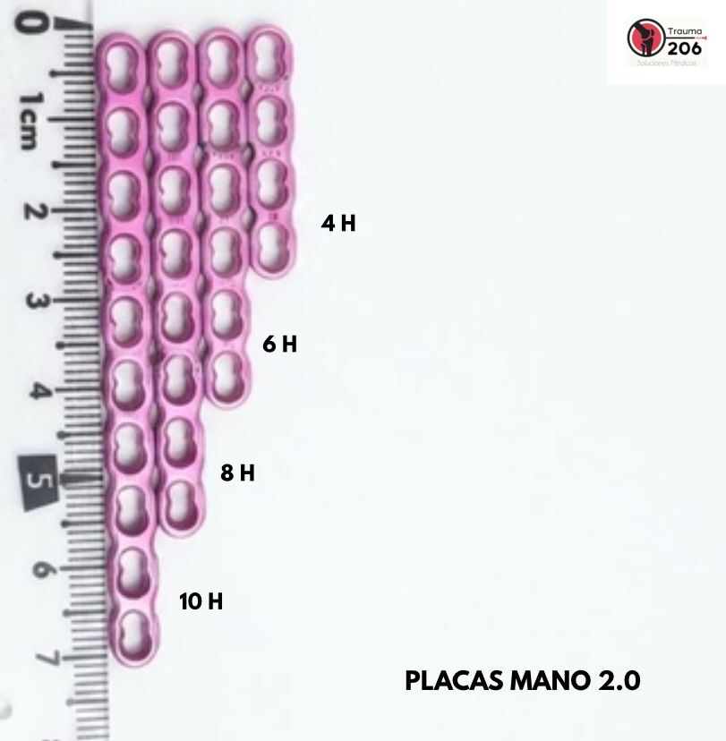 Placas mano 2.0 en variantes de 4H, 6H, 8H y 10H
