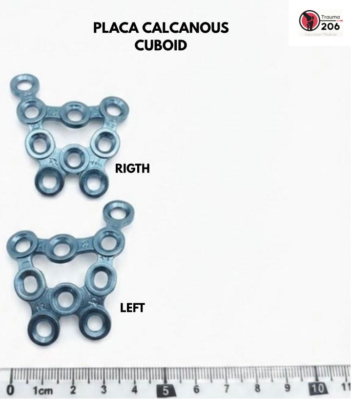 Placa calcaneus Cuboid en variantes Right y Left