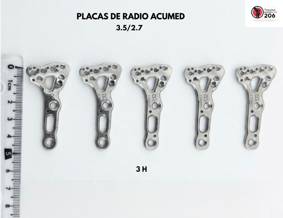 Placas de radio distal Acumed 3.5/2.7 en configuración 3H